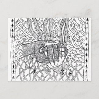 caring hands postcard