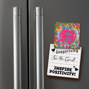 Caring is Cool Pink Floral Kindness Inspirivity Magnet