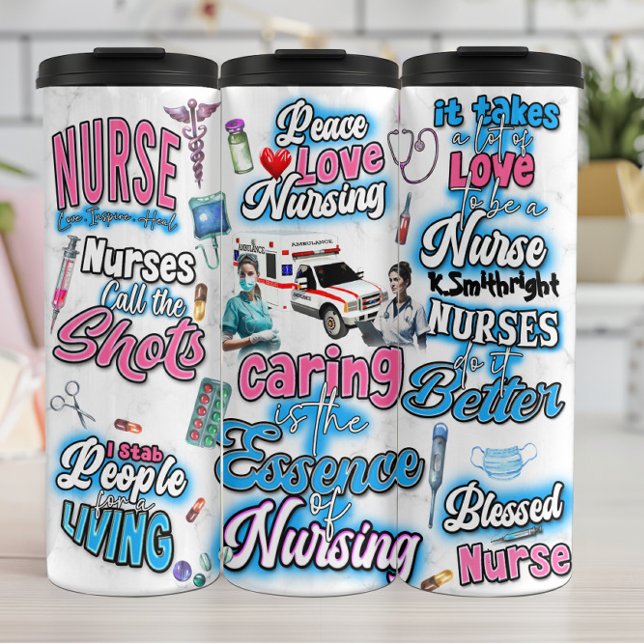 Caring is the Essence of Nursing Thermal Tumbler (Creator Uploaded)