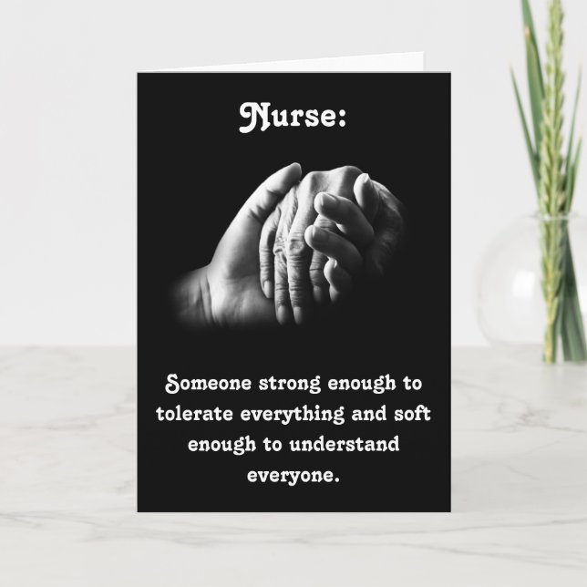 Caring Nurse with Powerful Quote Card (Front)