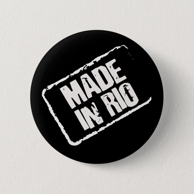 CARIOCA MADE IN RIO STAMP 6 CM ROUND BADGE (Front)