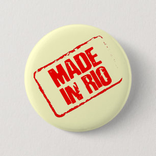 CARIOCA MADE IN RIO STAMP 6 CM ROUND BADGE
