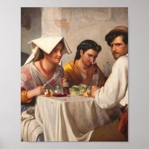 Carl Bloch In A Roman Osteria Poster