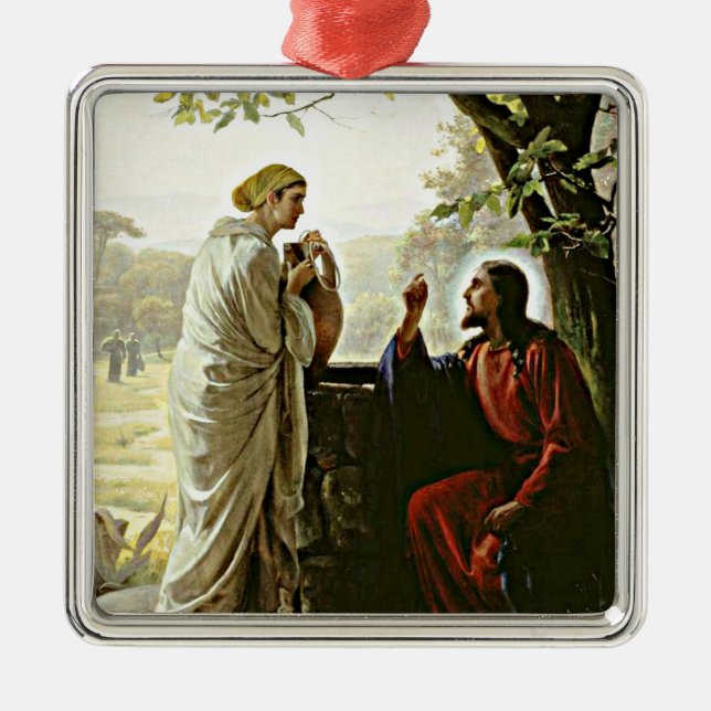 Carl Bloch: Woman at the Well  Metal Ornament (Front)