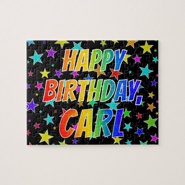 "CARL" First Name, Fun "HAPPY BIRTHDAY" Jigsaw Puzzle (Horizontal)