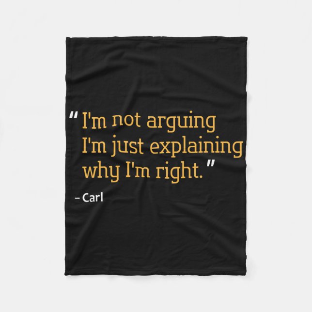 Carl Gift Quote Funny Birthday Personalised Name I Fleece Blanket (Front)