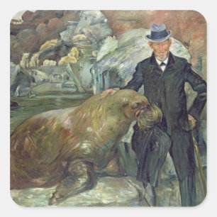 Carl Hagenbeck in His Zoo, 1911 Square Sticker