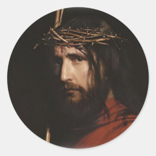 Carl Heinrich Bloch - Christ (Detail) Classic Round Sticker