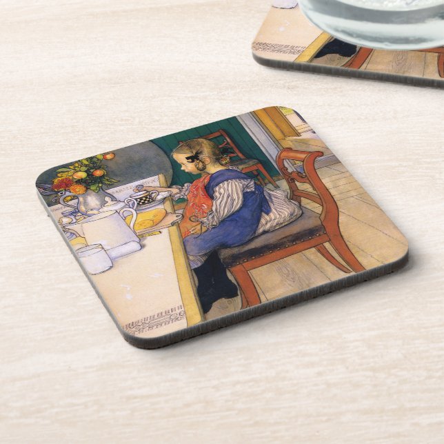 Carl Larsson A Late Risers Miserable Breakfast Coaster (Left Side)