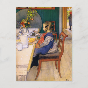 Carl Larsson A Late Riser's Miserable Breakfast Postcard