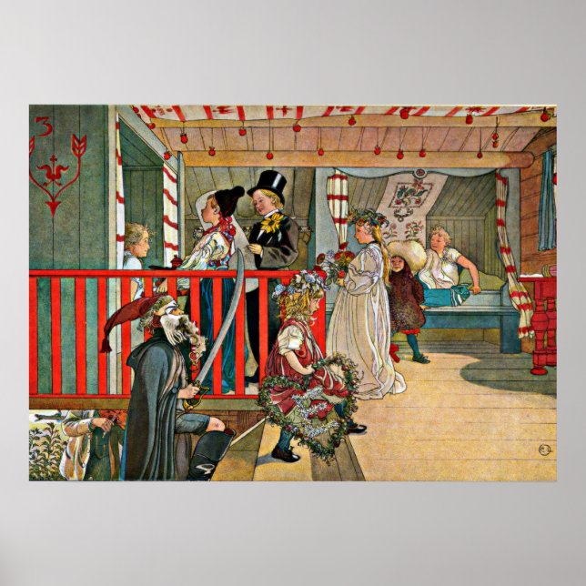 Carl Larsson art: A Day of Celebration Poster (Front)