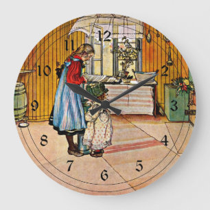 Carl Larsson art: The Kitchen Large Clock