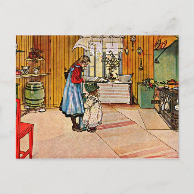 Carl Larsson art: The Kitchen Postcard (Front)