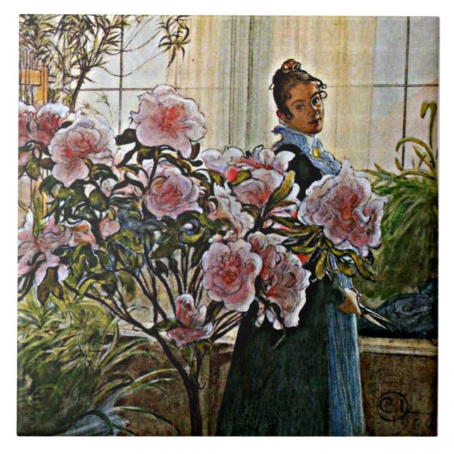 Carl Larsson - Azalea, Ceramic Tile (Front)