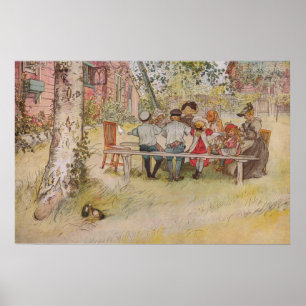 Carl Larsson Breakfast Under The Big Birch Poster