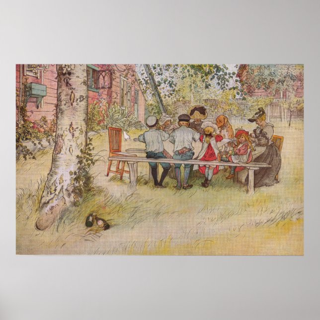 Carl Larsson Breakfast Under The Big Birch Poster (Front)