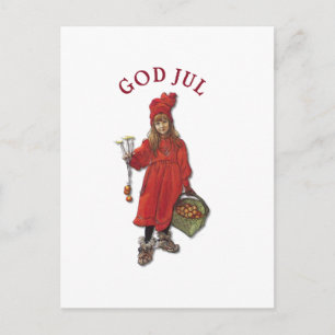Carl Larsson Brita God Jul Christmas Greeting Holiday Postcard