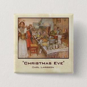 Carl Larsson Christmas Eve 15 Cm Square Badge