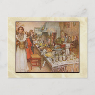 Carl Larsson Christmas Eve Dinner Holiday Postcard