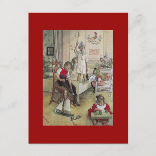 Carl Larsson Christmas Morning 1894 Holiday Postcard (Front)