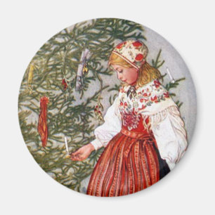 Carl Larsson Christmas Tree Fridge Magnet