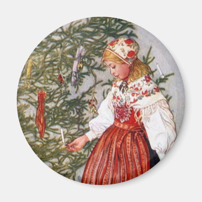 Carl Larsson Christmas Tree Fridge Magnet (Front)