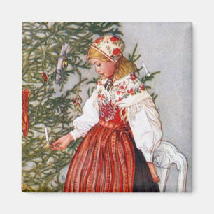 Carl Larsson Christmas Tree Fridge Magnet