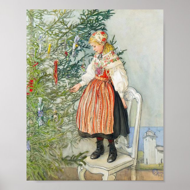 Carl Larsson Christmas Tree Poster (Front)