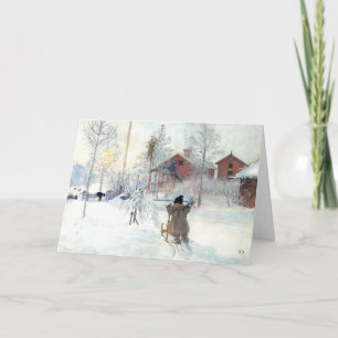 Carl Larsson Custom Christmas Card Snowy Scene