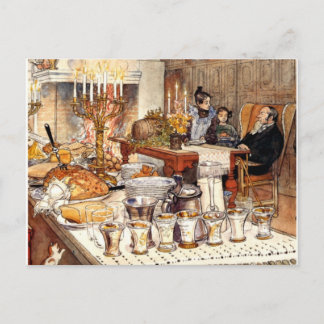 Carl Larsson: Detail of Christmas Eve, Larsson art Holiday Postcard