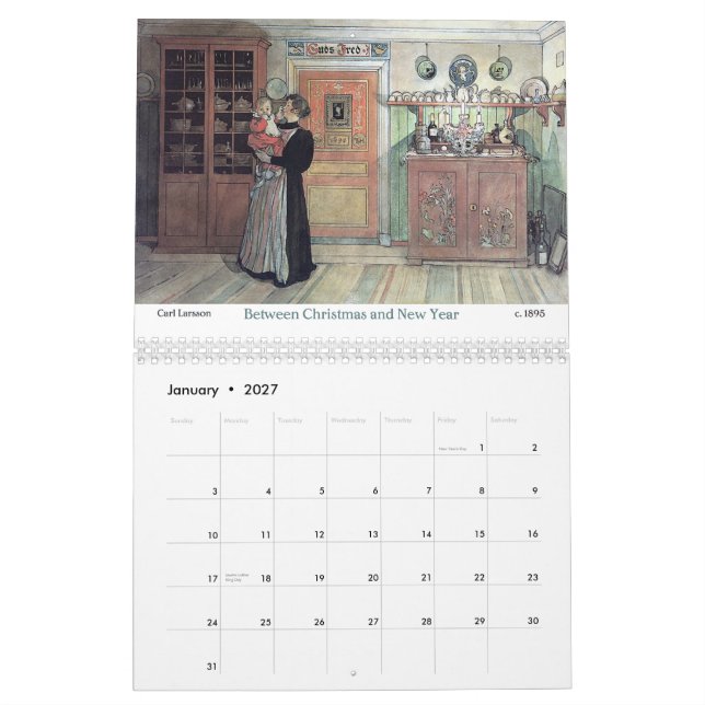 Carl Larsson Food and Family Kitchen 2015 Calendar (Jan 2027)
