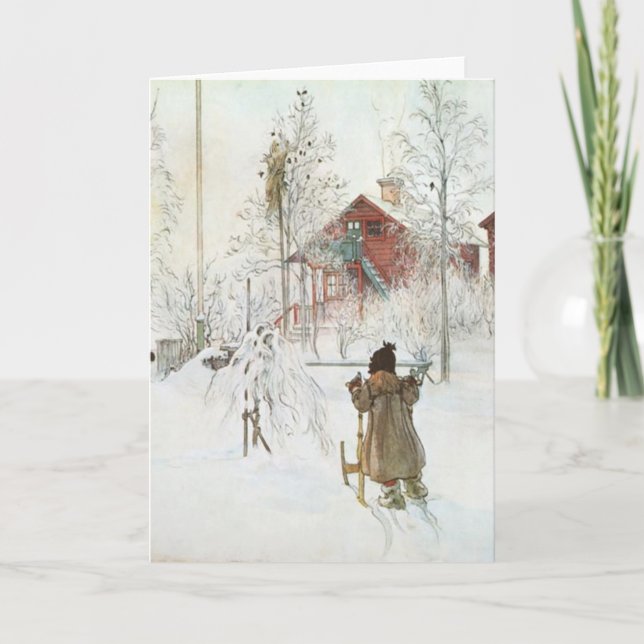 Carl Larsson Front Yard and the Wash House Holiday Card (Front)