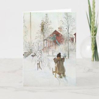 Carl Larsson Front Yard and the Wash House Holiday Card