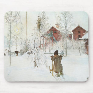 Carl Larsson - Front Yard and the Wash House Mouse Pad