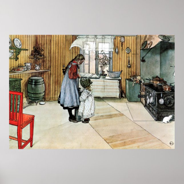 Carl Larsson In the Kitchen Fine Art Poster (Front)