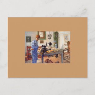 Carl Larsson in Workshop 1853 Postcard