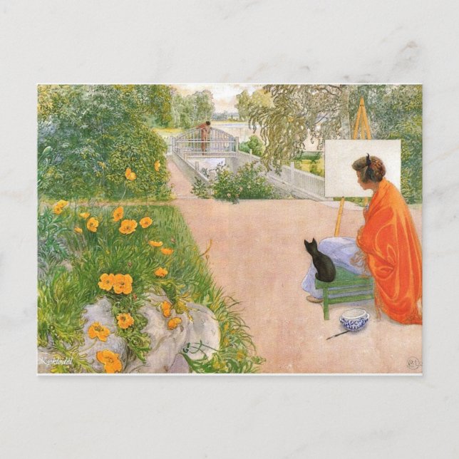Carl Larsson painting, Bridge Postcard (Front)