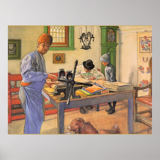 Carl Larsson painting, My Acid Workshop, Poster (Front)