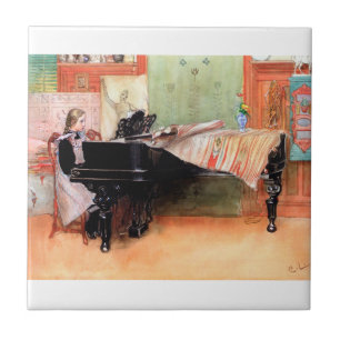 Carl Larsson - Playing Scales Ceramic Tile