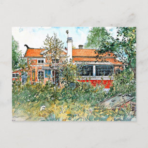 Carl Larsson: The Cottage, Painting by Larsson Holiday Postcard
