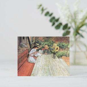Carl Larsson - The First Lesson Postcard