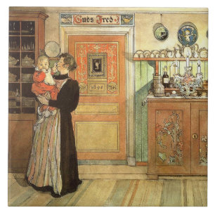 Carl Larsson Watercolor Family Painting Tile