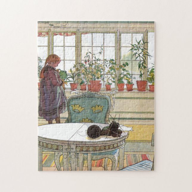 Carl Lasson - Flowers On The Windowsill Jigsaw Puzzle (Vertical)