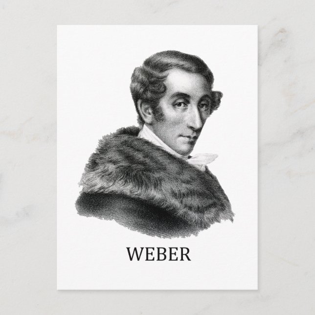 Carl Maria von Weber, black Postcard (Front)