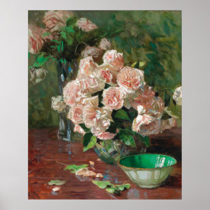 Carl Moll Vintage White Roses Poster