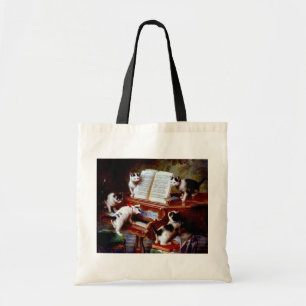 Carl Reichert Kittens Playing Piano Tote Bag