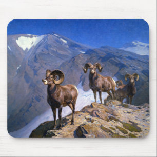 Carl Rungius Big Horn Sheep on Wilcox Pass Mouse Pad