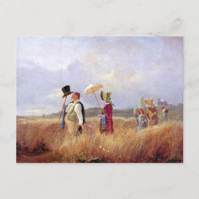 Carl Spitzweg - The Sunday Walk Postcard (Front)