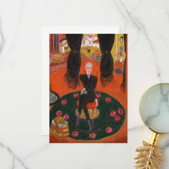 Carl Van Vechten by Florine Stettheimer Thank You Card (Front/Back In Situ)