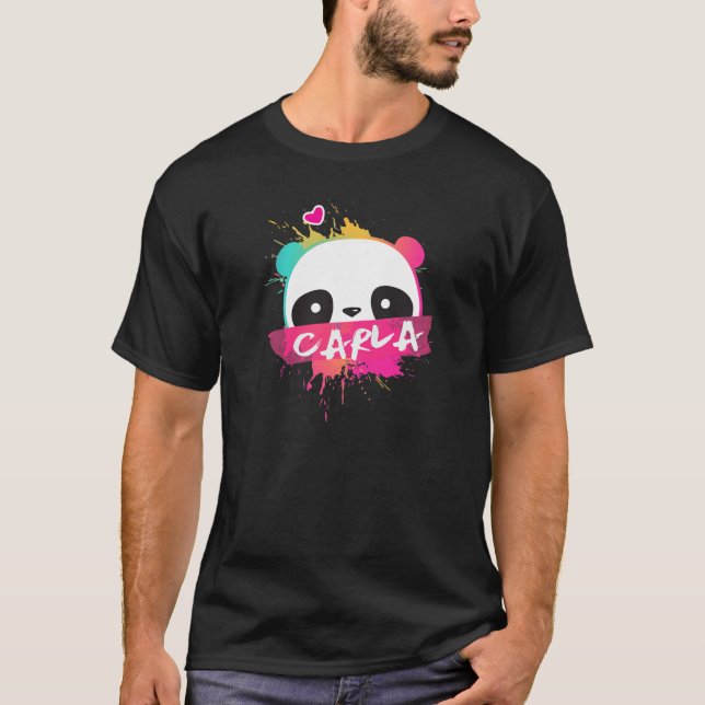 CARLA - Beautiful Girl Name With Adorable Panda T-Shirt (Front)